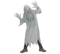 Widmann Howling Ghost (Hooded Robe, Gloves, Mask) (158 cm / 11-13 Years) Grey