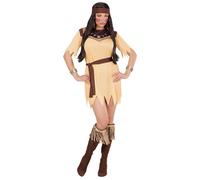 Widmann Indian (Dress, Belt, Headband) (M) Brown