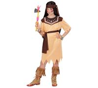 Widmann Indian Girl (Dress, Belt, Headband) (116 cm / 4-5 Years) Brown