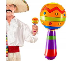 Widmann Inflatable Maracs 20cm With Jingle Bell Fancy Dress Accessory