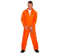 Mens Halloween Orange Inmate Prisoner Costume Jail Fancy Dress