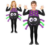 Widmann Kids' Spider Costume - Unisex Halloween & Carnival Outfit with Polka Dots and Spider Legs