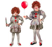 Widmann Killer Clown (Dress, Leggings, Belt, Shoe Covers) (140 cm / 8-10 Years)