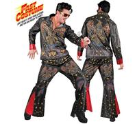 W WIDMANN MILANO Party Fashion - King of Rock 'N'Roll Costume, Top & Trousers, 50s Outfit for Carnival & Show Time