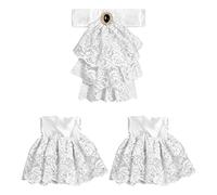 WIDMANN - Lace Jabot with Gem & Cuffs, Ruffle Neck, perfect for pirate, vampire and victorian outfits. Halloween, World Book Day, Day of the Dead