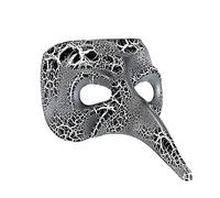 Widmann LONG NOSE VENETIAN MASK SILVER/BLK FOR FANCY DRESS ACCESSORY