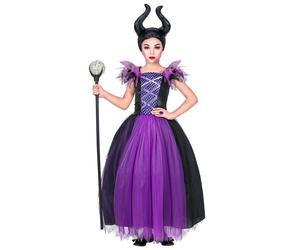 Widmann Malefica (Dress, Headpiece) (104 cm / 2-3 Years) Purple / Lila