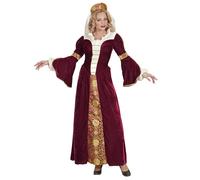 Widmann Medieval Queen (Dress, Petticoat, Headpiece With Veil) (L) Bordeaux