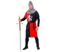 Widmann - Medieval warrior costume, coat, belt, hood, knight, cruiser, warrior, fighter, theme party, carnival
