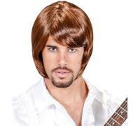 WIDMANN MILANO PARTY FASHION - 70s Pop Star Wig Brown Singer Carnival Theme Party