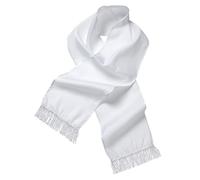 Widmann Milano Party Fashion W 9148S - Satin Scarf, White, 140 x 26 cm, Costume Accessory, Charleston Outfit, Theme Party, Carnival