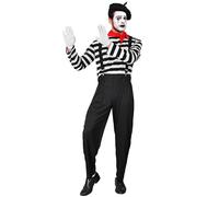 Widmann Mime (Shirt, Pants, Braces, Neckscarf, Gloves, Hat) (M) Black