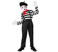 Widmann Mime (Shirt, Pants, Braces, Neckscarf, Gloves, Hat) (XL) Black