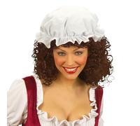Widmann mop cap for disguise and carnival accessory, fun hat, white color