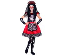 Widmann Mujer Dia De Los Muertos (Dress, Arm Warmers, Headpiece With Veil) (116