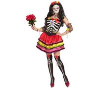 Ladies Day of the Dead Costume Dia de los Muertos Fancy Dress Adult Outfit