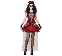 Widmann MUJER DIA DE LOS MUERTOS EXTRA LARGE FOR FANCY DRESS COSTUME | 3-piece set with dress, gloves and headpiece for Halloween, carnival and theme party