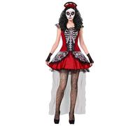 Widmann 11011686 Adult Mujer Dia de Los Muertos Costume, red, Black, XS