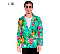 Widmann Neon Flamingo Party Fashion Jacket (Jacket) (L) Turquoise / Light Blue