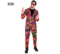 Widmann Neon Flamingo Party Fashion Suit (Jacket, Pants) (XXL) Turquoise / Light