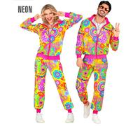 WIDMANN 45092 - Adult Costume Tracksuit, Hippie Groovy Love Party, Multicoloured, M