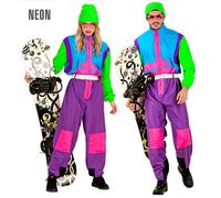 Widmann Neon Purple-Azure-Green Ski Suit (Overalls, Belt) (S) Purple / Lila