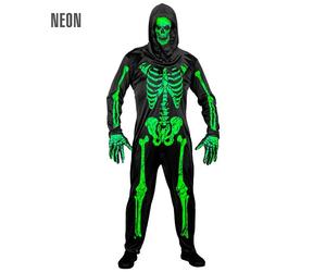 Widmann Neon Skeleton (Overalls, Gloves, Mask) (M) Green