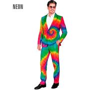 Widmann Neon Tie Dye Party Fashion Suit (Jacket, Pants) (M) Rainbow