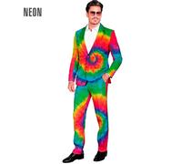 Widmann Neon Tie Dye Party Fashion Suit (Jacket, Pants) (S) Rainbow