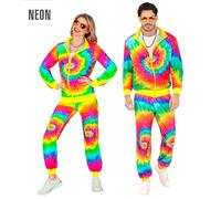 Widmann W MILANO Party Fashion - Costume Tracksuit, Rainbow Pattern, 80s Outfit, Jogging Suit for Carnival & Party