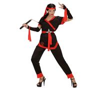 Widmann Ninja Girl (Coat, Pants, Belt, Fingerless Gloves, Ties, Headband) (S) Bl