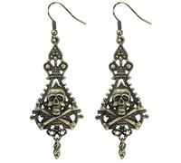 WIDMANN ? Pair of Earrings Skull and Bones Unisex-adult, vd-wdm46744, One Size