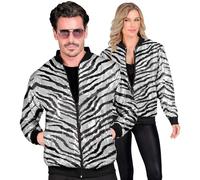 Widmann - Party Fashion Bomber Jacket, Zebra Pattern, Sequin Jacket, Vest, Party Outfit, Disco, Animal Print