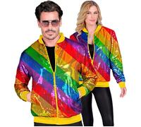 WIDMANN MILANO PARTY FASHION - Party Fashion Bomber Jacket Rainbow Sequin Jacket Vest Party Outfit Disco Fever Animal Print
