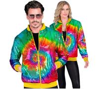 Widmann Party Fashion Bomber (Tie Dye Sequin Bomber) (L/XL) Rainbow