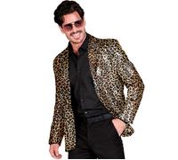 Widmann Party Fashion Jacket (Animalier Leopard Sequin Jacket) (L) Gold