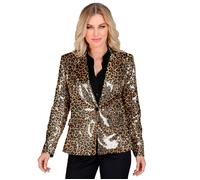 Widmann Party Fashion Jacket (Animalier Leopard Sequin Jacket) (S) Gold