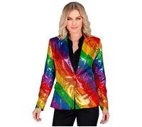 Widmann Party Fashion Jacket (Animalier Zebra Sequin Jacket) (XXL) Silver