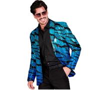 Widmann Party Fashion Jacket (Blue Waves Sequin Jacket) (S) Turquoise / Light Bl