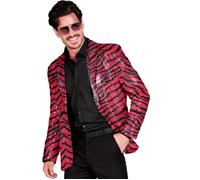 Widmann Party Fashion Jacket (Pink Animalier Sequin Jacket) (L) Pink