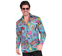 Widmann - Party Fashion Shirt, 80s Outfit, Men's Shirt, Long Sleeve, Showmen, Disco Fever