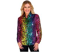Widmann Party Fashion Shirt (Pink Animalier Sequin Shirt) (XXL) Pink