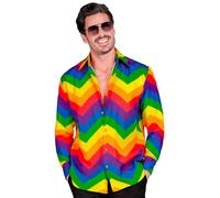 Widmann - Party Fashion Shirt, Rainbow Pattern, LGBTQ, Christopher Street Day, Carnival