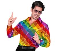 Widmann Party Fashion Shirt (Rainbow Sequin Shirt) (L/XL) Rainbow