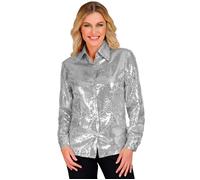 Widmann Party Fashion Shirt (Silver Sequin Shirt) (L/XL) Silver