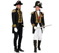 Widmann pirate 49571 - Black Guard Uniform, for Men, Parade Frack, Jacket, Coat, Circus Director, Costume, Carnival, Theme Party, Multicoloured, S