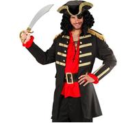 Black Pirate / Captain Costume Large for Buccaneer Fancy Dress
