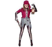 Widmann Pirate Skeleton (Shirt With Corset & Skirt, Leggings, Bandana) (M) Diffe