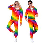 Widmann - Costume Tracksuit, Rainbow Colours, CSD, LGBTQ Pride, Jogging Suit, Fancy Dress Costumes, Rainbow colours, L, Rainbow colours, L