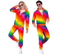 Widmann - Costume Tracksuit, Rainbow Colours, CSD, LGBTQ Pride, Jogging Suit, Fancy Dress Costumes, Rainbow colours, L, Rainbow colours, L